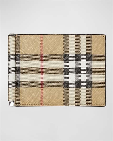 mens burberry money clip wallet|Burberry check six card slots.